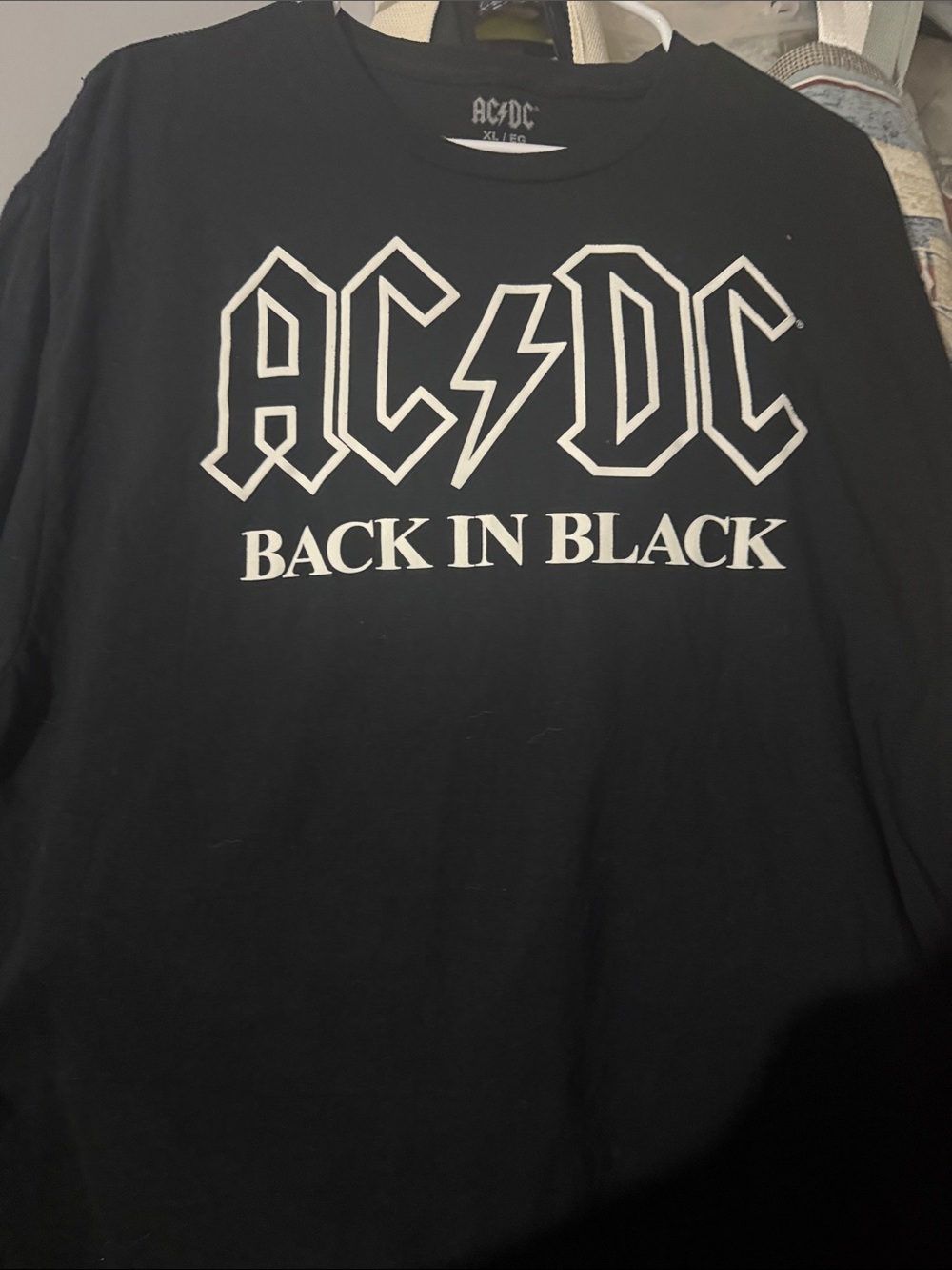 AC/DC Black Tee with White 'Back In Black' Logo